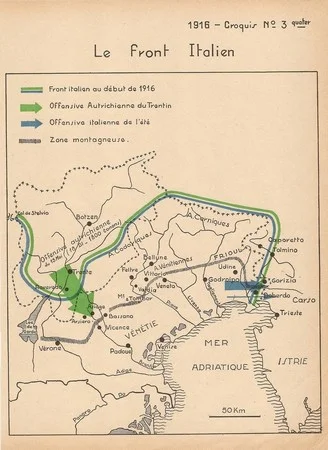 Croquis du front italien pendant la Grande Guerre
