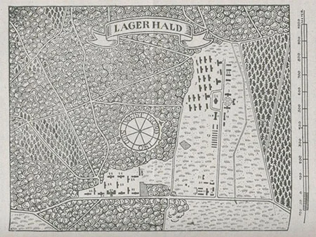 Plan du camp d'internement de Hald pendant la Premi&egrave;re Guerre Mondiale
