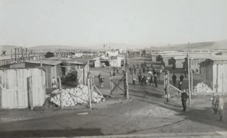 vue g&eacute;n&eacute;rale du camp de prisonniers de Amberg sur une carte postale ancienne