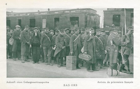 arrivée de prisonniers français au camp de Bad Orb pendant la Première Guerre Mondiale
