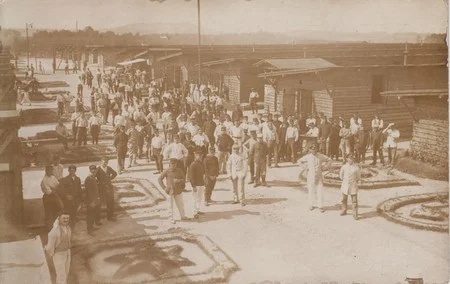 Des prisonniers au camp de Bayreuth pendant la Premi&egrave;re Guerre Mondiale