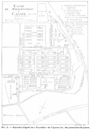 Plan du camp de prisonniers de Cassel pendant la Premi&egrave;re Guerre Mondiale