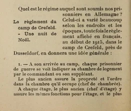 Extrait du r&eacute;glement du camp de prisonniers de Krefeld
