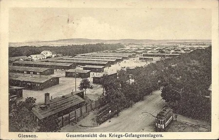 Vue du camp de prisonniers de Giessen pendant la Premi&egrave;re Guerre Mondiale