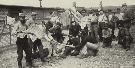 La lessive au camp de prisonniers de Hammelburg pendant la Grande Guerre