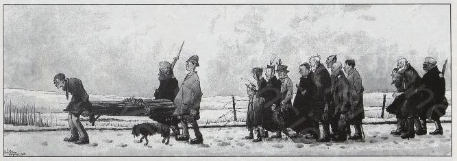 Dessin représentant les otages du camp de Holzminden pendant la Première Guerre Mondiale