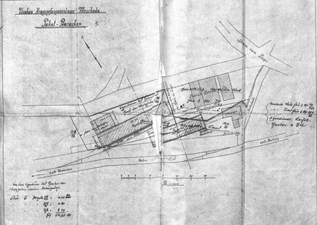 Plan partiel du camp de prisonniers de Meschede pendant la Première Guerre Mondiale