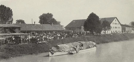 une vue du camp de prisonniers de Ratisbonne (Regensburg) pendant la Grande Guerre