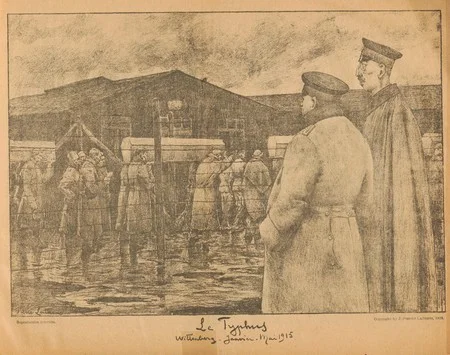 L'&eacute;pid&eacute;mie de Typhus du camp de Wittenberg sur un dessin de Jean Pierre Laurens