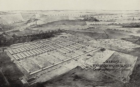 Vue du camp de prisonniers de Zerbst pendant la Grande Guerre
