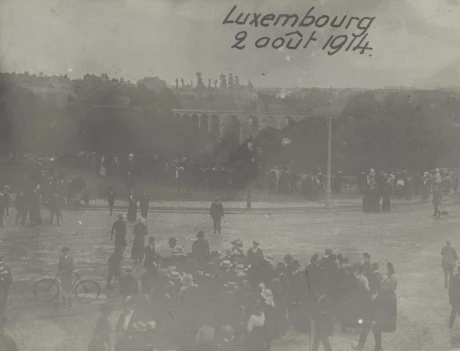 Le Pont Adolphe à Luxembourg-Ville le 2 aout 1914
