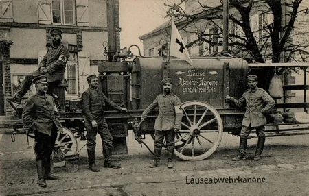 Un canon anti-poux &agrave; Saint-Hilaire-le-Petit pendant la Premi&egrave;re Guerre Mondiale