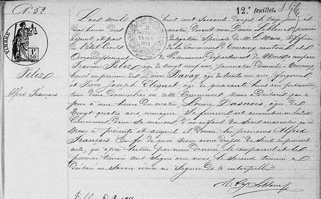 Acte de naissance d'Alfred PELEZ num&eacute;ris&eacute; par les archives du Nord