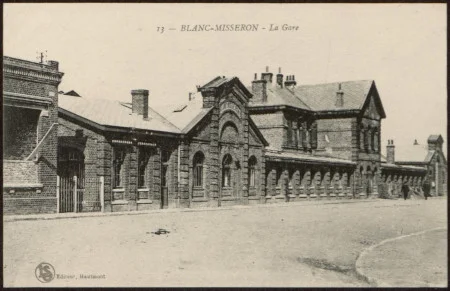 La carte de Blanc-Misseron sur une carte postale ancienne