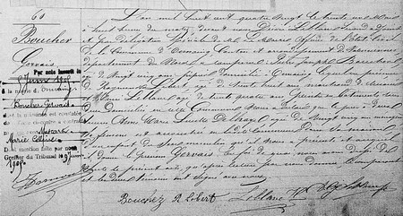Acte de naissance de Gervais BOUCHER trouv&eacute; sur le site des archives du Nord