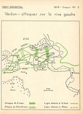  plan des attaques sur la rive gauche de Verdun en 1916)