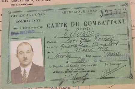 Carte d'ancien combattant de Louis TIBURCE