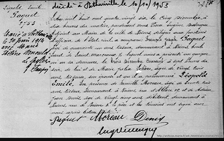 Acte de naissance de L&eacute;opold PAQUET dat&eacute; de 1886 &agrave; Reims