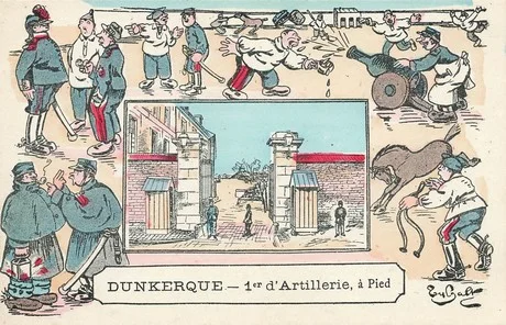Une carte postale en hommage au 1er R&eacute;giement d'Artillerie &agrave; Pied
