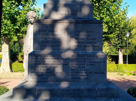 Les victimes civiles du monument aux morts de Saint-Saulve