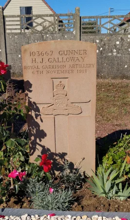 Tombe du soldat britannique Galloway au cimetière de Saultain